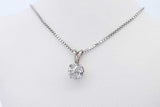 0.85ctw Diamond Pendant Necklace In 14k White Gold 3.7 Grams 18 Inch Eb0526prxde