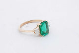 Green Gemstone & Lab Grown Diamond Ring 14k Yellow Gold 3.2g Size 7 Eb0926wxzsa