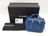 Chanel Cc Filigree Blue Caviar Leather Vanity Case Sd0925lorzsa