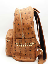 Mcm Stark Side Studs Visetos Cognac Backpack Eb0426oorsa