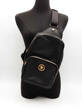 Versace La Medusa Leather Sling Backpack Black Aa0926orzsa