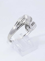 0.26 Cttw Diamond & 14k White Gold Swirl Ring 4 Grams Size 11 Fw0925lczdu9