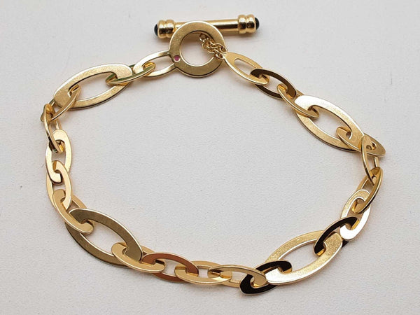 Roberto Coin Chic And Shine Ruby Sapphire 18k Yellow Gold 11.3g Cable Bracelet 6.75 In Do0425lxzxde