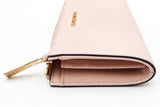 Michael Kors Jet Set Travel Pink Saffiano Leather Quarter Zip Wallet Eb0125wxdu