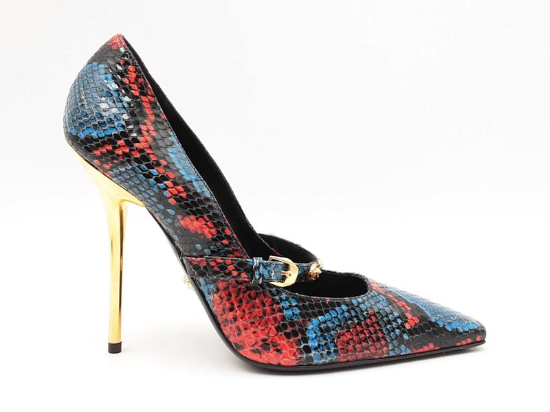 Versace Decollete Medusa Multicolor Python Stiletto Heels Size Eu 39 Fw0225lzxdu