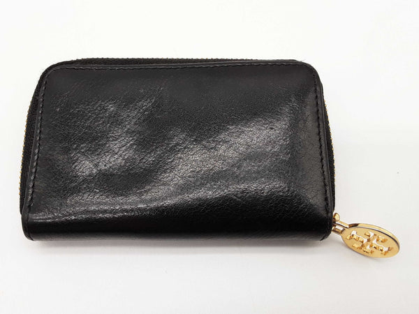 Tory Burch Black Leather Small Keychain Zipper Pouch Do0925rde
