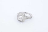 18k White Gold 1.7cttw Diamond Halo Ring 5.5 Grams Size 6.5 Eb0626exzde