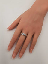 0.21 Cttw Diamond & 10k White Gold Wedding Band 2.6 Grams Size 10.5 Fw0826ozxdu