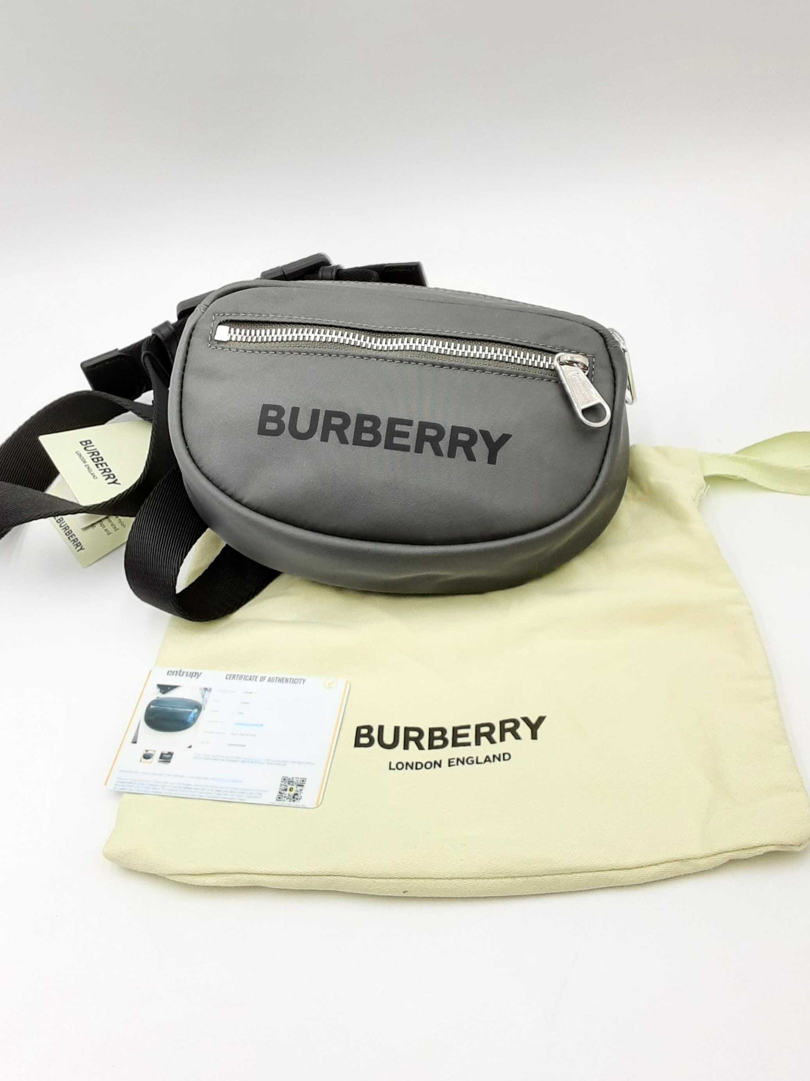 Burberry Cannon Charcoal Grey Nylon Econyl Belt Bag Eb0924crdu Max Pawn