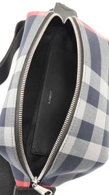 Burberry Sonny Bum Bag In Navy & Grey House Check Canvas Fabric Fw0126oexdu