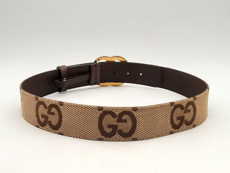 Gucci Marmont Jumbo Gg Wide Canvas & Leather Belt & Gold-tone Buckle Fw0125lxzsa