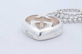 Gucci Gg Heart Pendant Necklace In 925 Sterling Silver 44g 27.5 Inch Eb0326lrxde