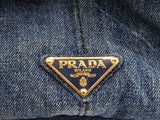 Prada Canapa Tote Bag In Blue Denim Fw0126wxzdu
