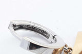 18k Two Tone Gold Dangle Hoop Earrings With Gemstones 8.3 Grams Eb0526iwxsa