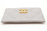 Chanel Quilted Gray Patent Leather Card Holder Wallet Eb1125pxzde