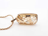 Diamond & Quartz Pendant With 14k Gold Wheat Chain 8.1 Grams 18 Inch Fw05269crdu