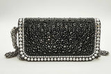 Valentino Garavani Black& Gold Loco Crystal Embellished Shoulder Bag L1124loxzd3