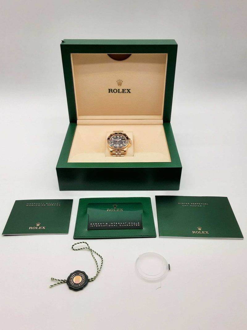 Rolex 18k 40mm 8 In 126718 Gmt Master Ii Automatic Watch W Box Lh0824wrxzxde