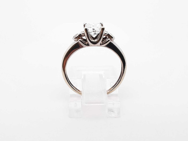 0.78 Cttw Diamond & 10k White Gold Ring With Cert 1.9 Gram Size 5 Fw1124pxzdu
