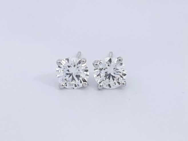 2.1ctw Lab Grown Diamond Stud Earrings In 14k White Gold 1.1 Grams Sd0723srxsa