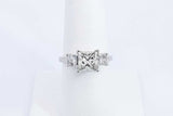 Approx. 2.6ctw Princess Cut Diamond Ring 14k White Gold 4.1g Eb0724ixzdu