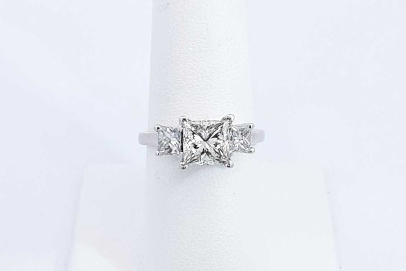 Approx. 2.6ctw Princess Cut Diamond Ring 14k White Gold 4.1g Eb0724ixzdu