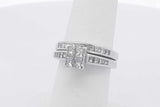 1.24cttw Princess Cut Diamond Wedding Set 14k White Gold 6.8g Sz 5.5 Eb0725pspsa