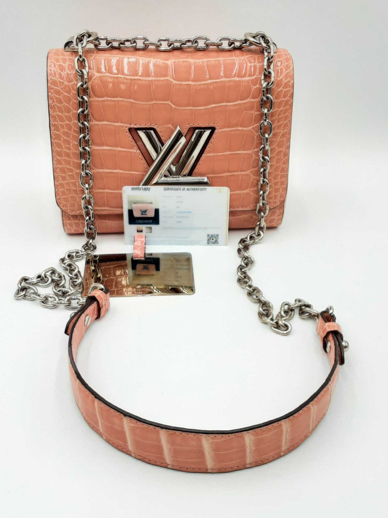 Louis Vuitton Pink Crocodile Twist Shoulder Bag Eb0724ixxzdu