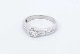 0.81ctw Diamond Ring In 14k White Gold 3 Grams Size 6 Eb1125orxdu