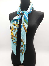 Hermes Astrologie Forever Blue Gold Silk Scarf Do0425wrxde