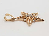 14k Two Tone Yellow White Gold 1.7g Star Pendant Do0426loxde