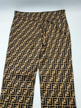 Fendi Tan Black Logo Canvas Skinny Pants Size It 42 Do1124orxde