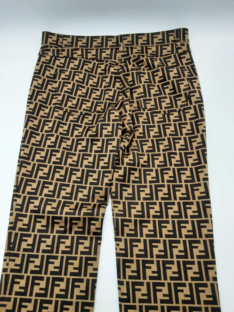 Fendi Tan Black Logo Canvas Skinny Pants Size It 42 Do1124orxde