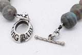 King Baby Labradorite Bead Toggle Bracelet 925 Sterling Silver 29.6 Grams 8.5 Inch Eb0526lxzsa