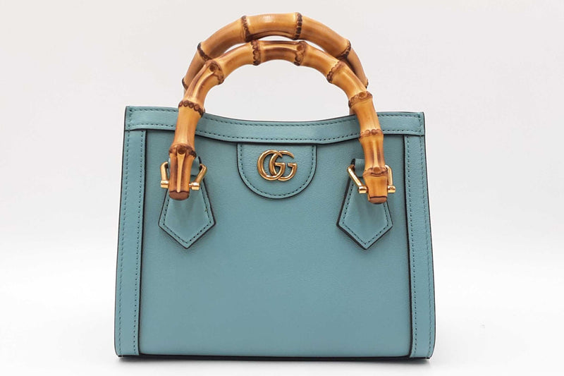 Gucci Diana Mini Light Blue Bamboo Handles Tote Bag Sd0526rzxdu