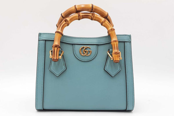 Gucci Diana Mini Light Blue Bamboo Handles Tote Bag Sd0526rzxdu