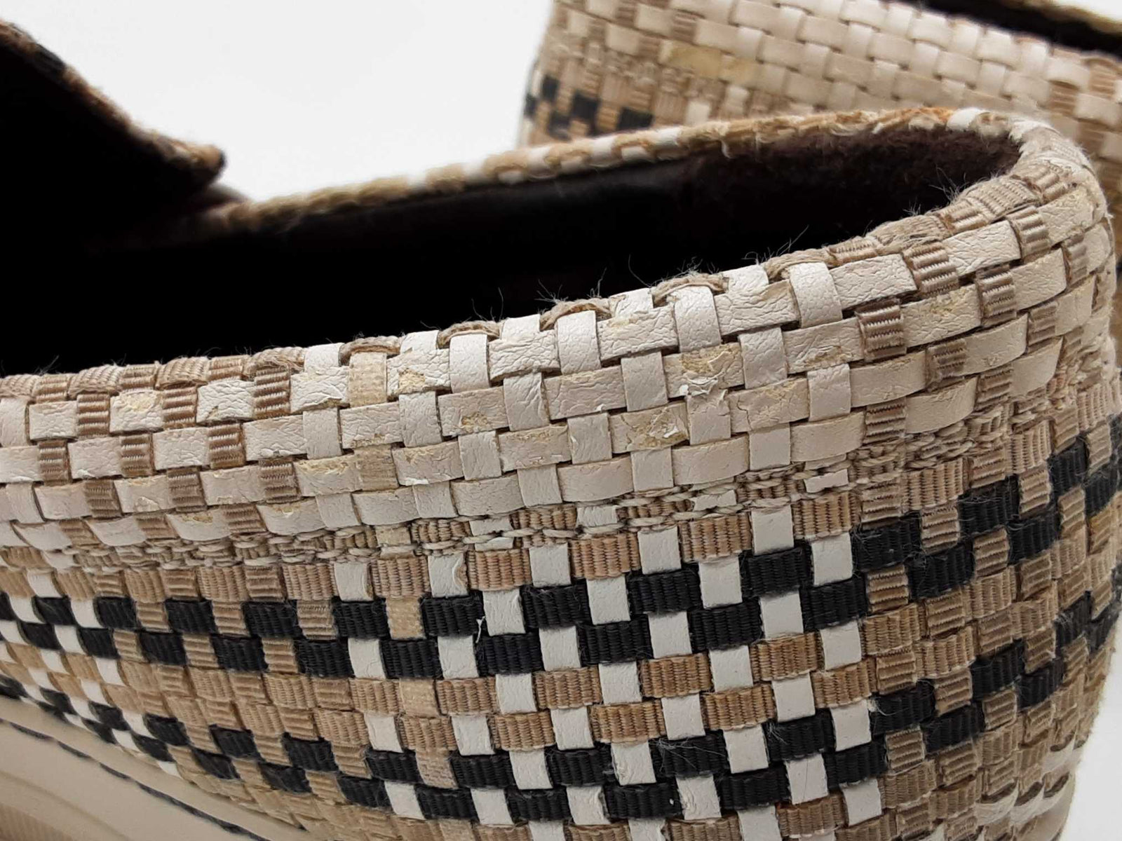 Lanvin Woven Leather & Canvas Slip On Sneakers Size 9 Eb1225lxzde