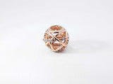 Pandora "Sparkling & Polished Lines" 14k Rose Gold Plated Charm 1.3g Fw0926rdu