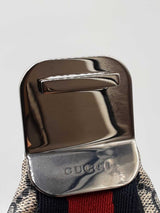 Gucci Attaché Shoulder Bag In Beige & Navy Gg Supreme Coated Canvas Fw0626erzdu
