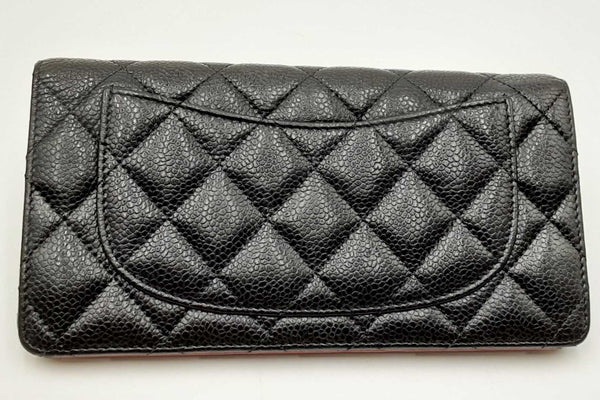 Chanel Quilted Caviar Yen Wallet Eb0125rxzdu