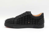 Christian Louboutin Louis Junior Spikes Black Suede Sneakers  Sz 40 Fw0426lcrdu
