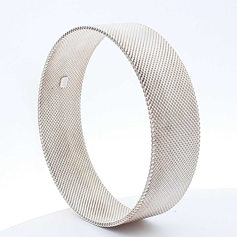 Tiffany & Co Sterling Silver Somerset Mesh Bangle 7.5 32.3g Lh07lrxde