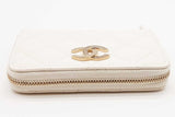 Chanel White Caviar Quilted Zip Aound Coin Wallet Eb1125rxzde