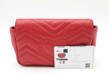 Gucci Super Mini Marmont Bag In Hibiscus Red Matelassé Leather Fw0526oordu