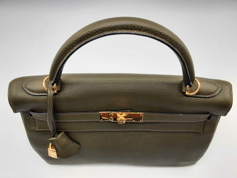 Hermes Kelly 32cm Olive Green Togo Gold Hardware Crossbody Bag Do0724cexzde