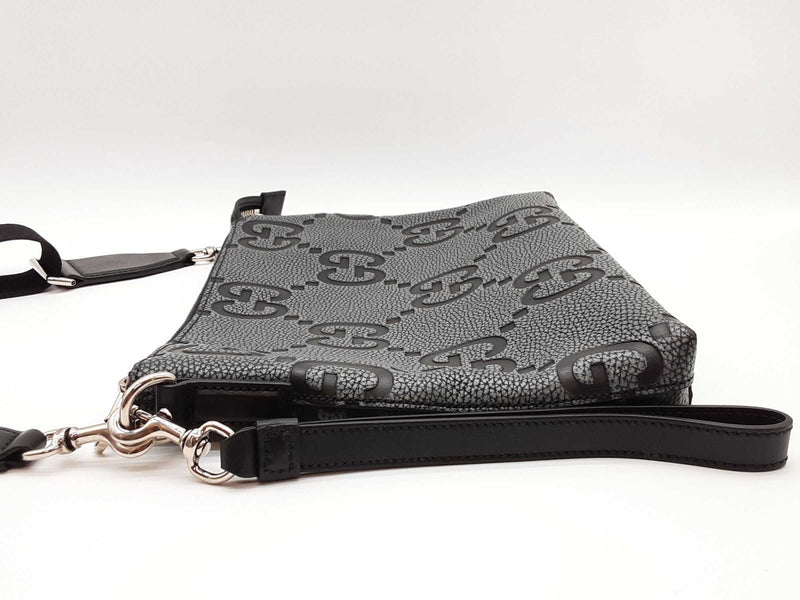 Gucci Jumbo Medium Gg Charcoal Gray Messenger Crossbody Bag Sd1025lozxde