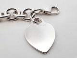 Tiffany & Co. Heart Tag Bracelet In Sterling Silver 34.5 Grams 8 Inch Fw0726lzxdu