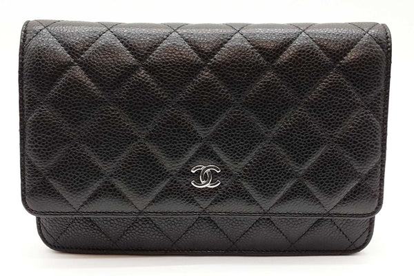 Chanel Black Quilted Caviar Wallet On Chain Eb0925olxzde