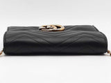 Gucci Gg Marmont Mateless Wallet On Chain Black Aa0426lozsa
