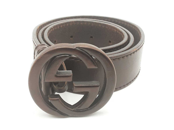 Gucci Interlocking Guccima Brown Belt Sd0725crsa